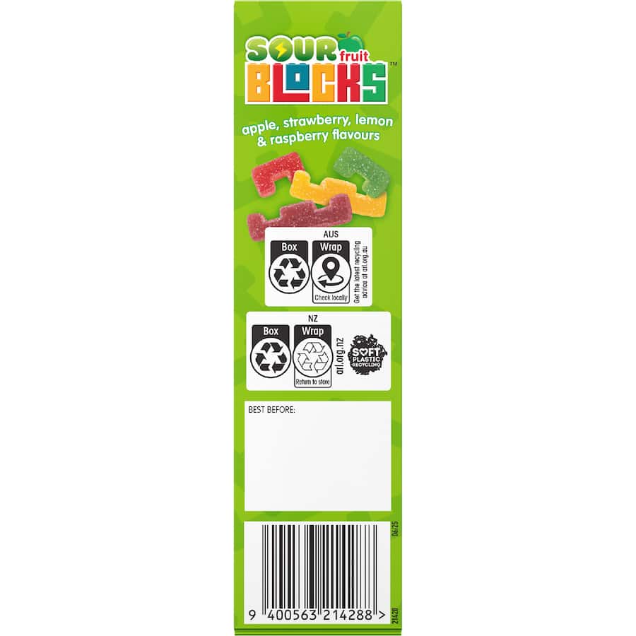 Nice & Natural Fruit Snacks Sour Fruit Blocks 6 pack 120g