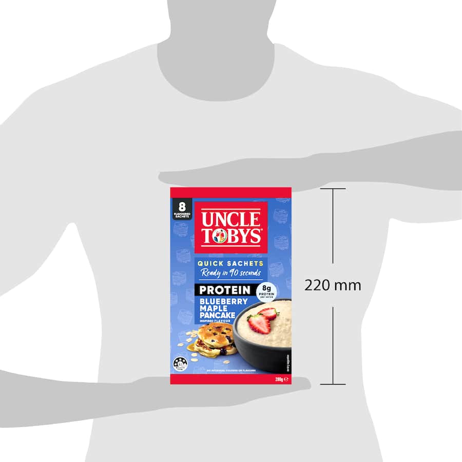Uncle Tobys Oats Protein Quick Sachets Blueberry Maple Pancake 8 pack 280g