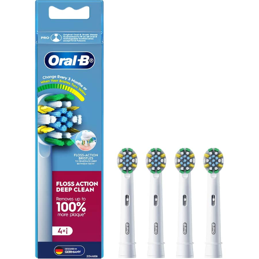 Oral B Replacement Brush Heads Floss Action Deep Clean 4pack