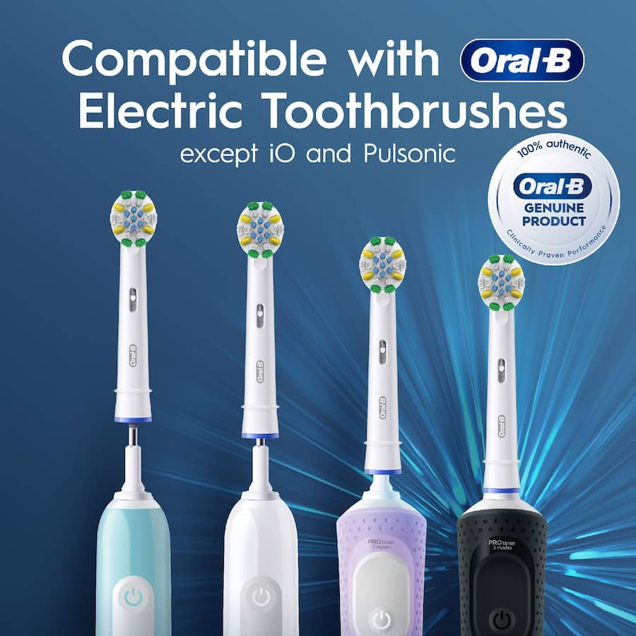 Oral B Replacement Brush Heads Floss Action Deep Clean 4pack