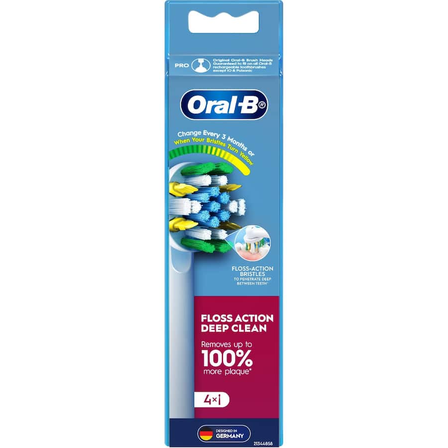 Oral B Replacement Brush Heads Floss Action Deep Clean 4pack