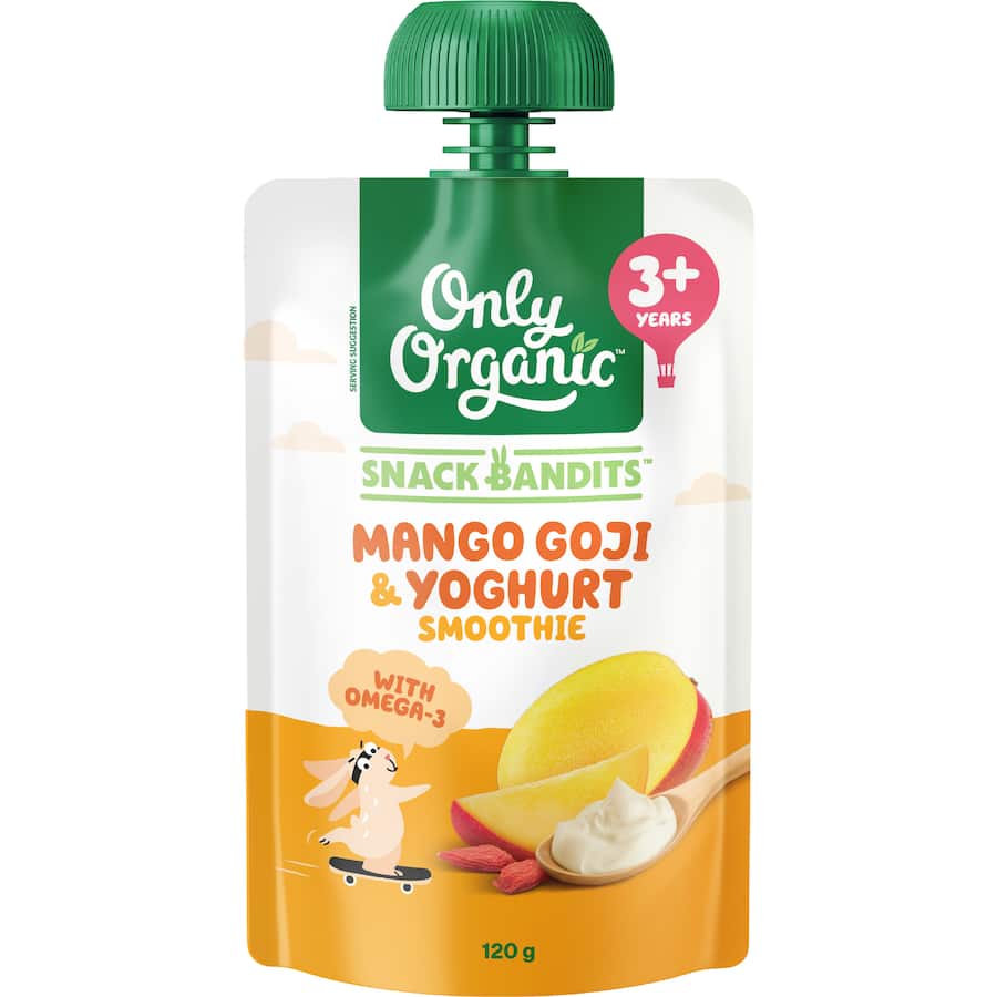 Only Organic Snack Bandits Yoghurt Smoothie Mango Goji 120g