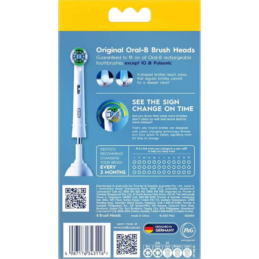 Oral B Replacement Brush Heads Everyday Clean 8pack