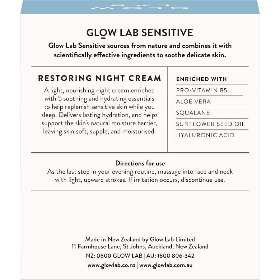Glow Lab Night Cream Sensitive 50g