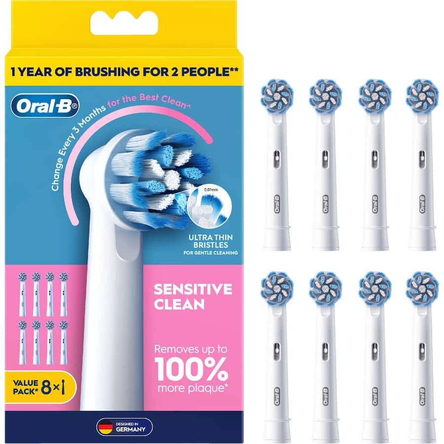 Oral B Replacement Brush Heads Sensitive Clean 8pack