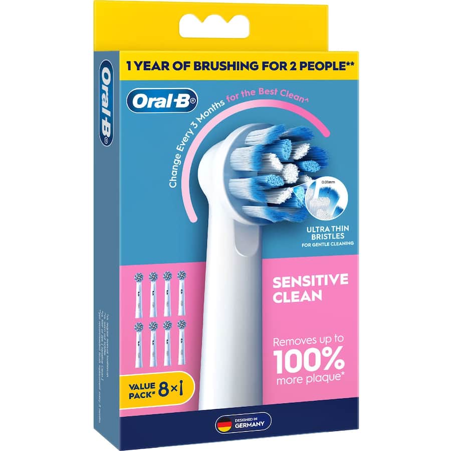 Oral B Replacement Brush Heads Sensitive Clean 8pack