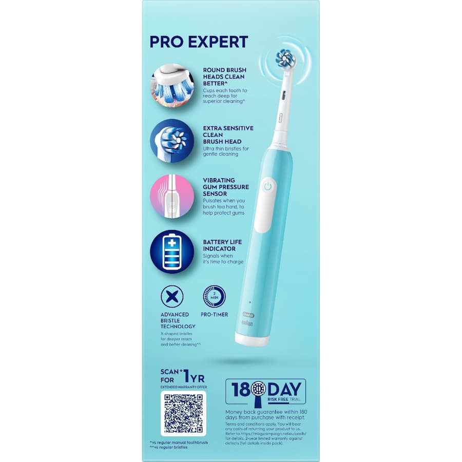 Oral B Pro Expert Electric Toothbrush Deep Clean Turquoise