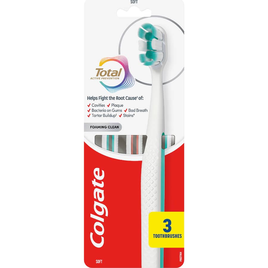Colgate Toothbrush Total Foaming Clean Soft 3pack