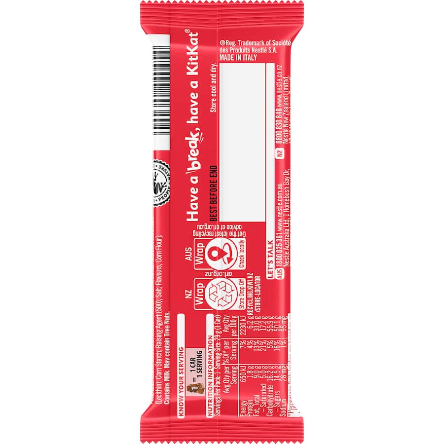 Kit Kat Chocolate Bar F1 Racing Car 29g