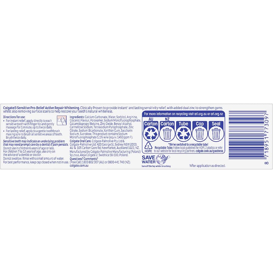 Colgate Toothpaste Sensitive Repair + Gum Care 110g