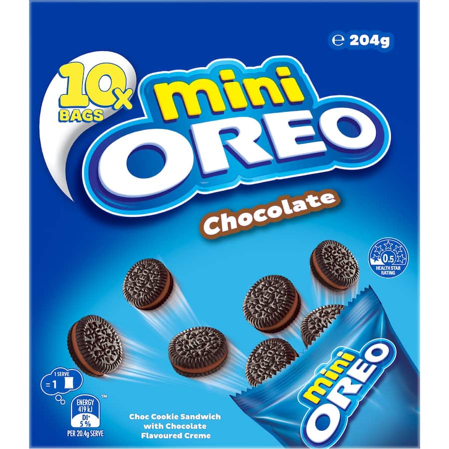 Oreo Biscuits Chocolate Mini Multipack 10 pack 204g