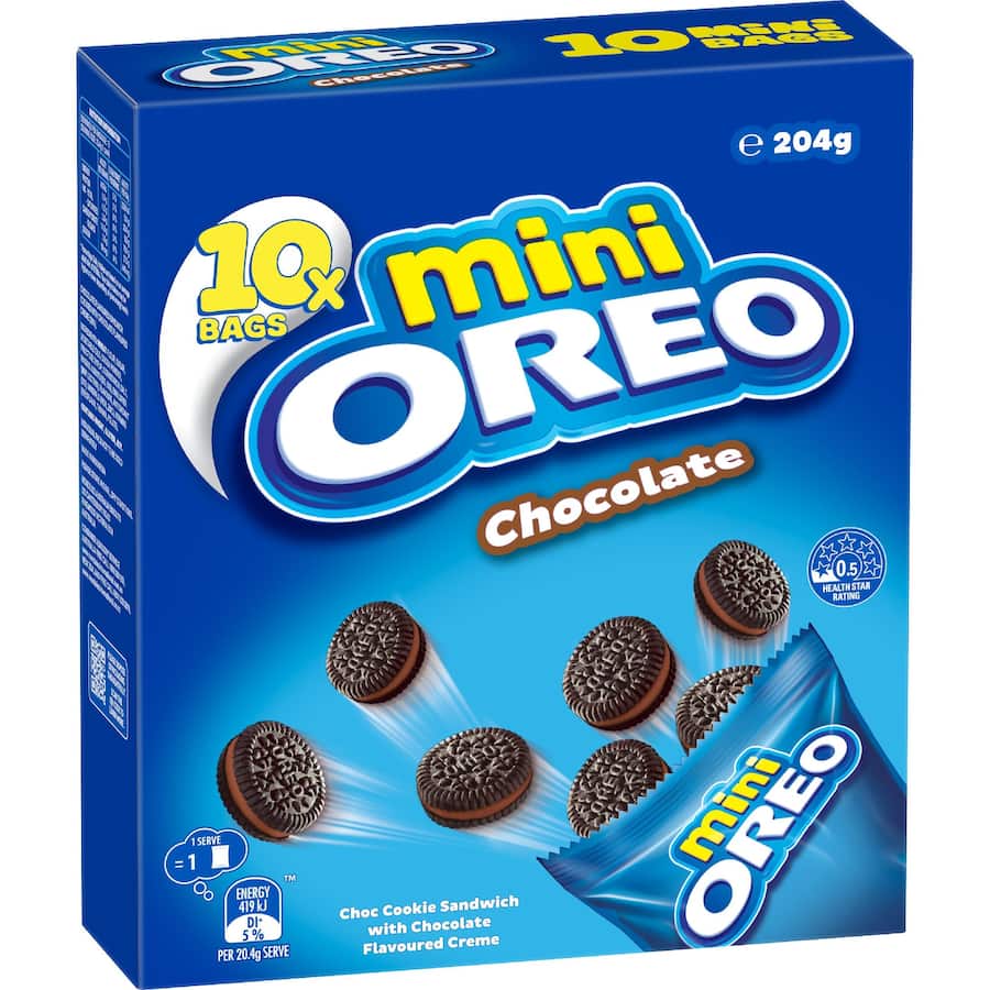 Oreo Biscuits Chocolate Mini Multipack 10 pack 204g