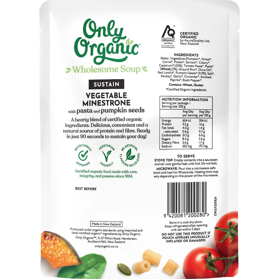 Only Organic Soup Sustain Minestrone 320g