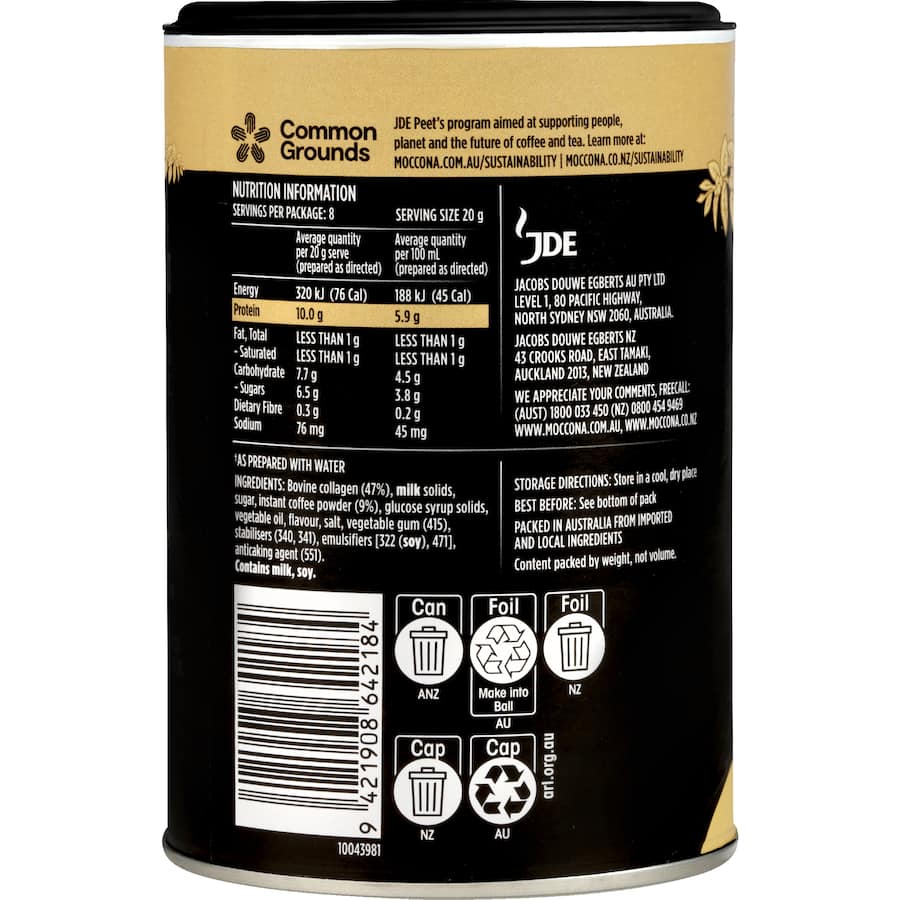 Moccona Protein Instant Coffee Classic Latte 160g