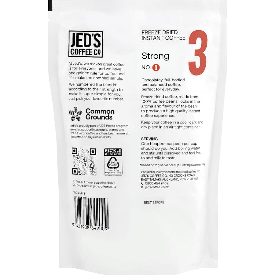 Jed's No. 3 Instant Coffee Freeze Dried Refill 160g