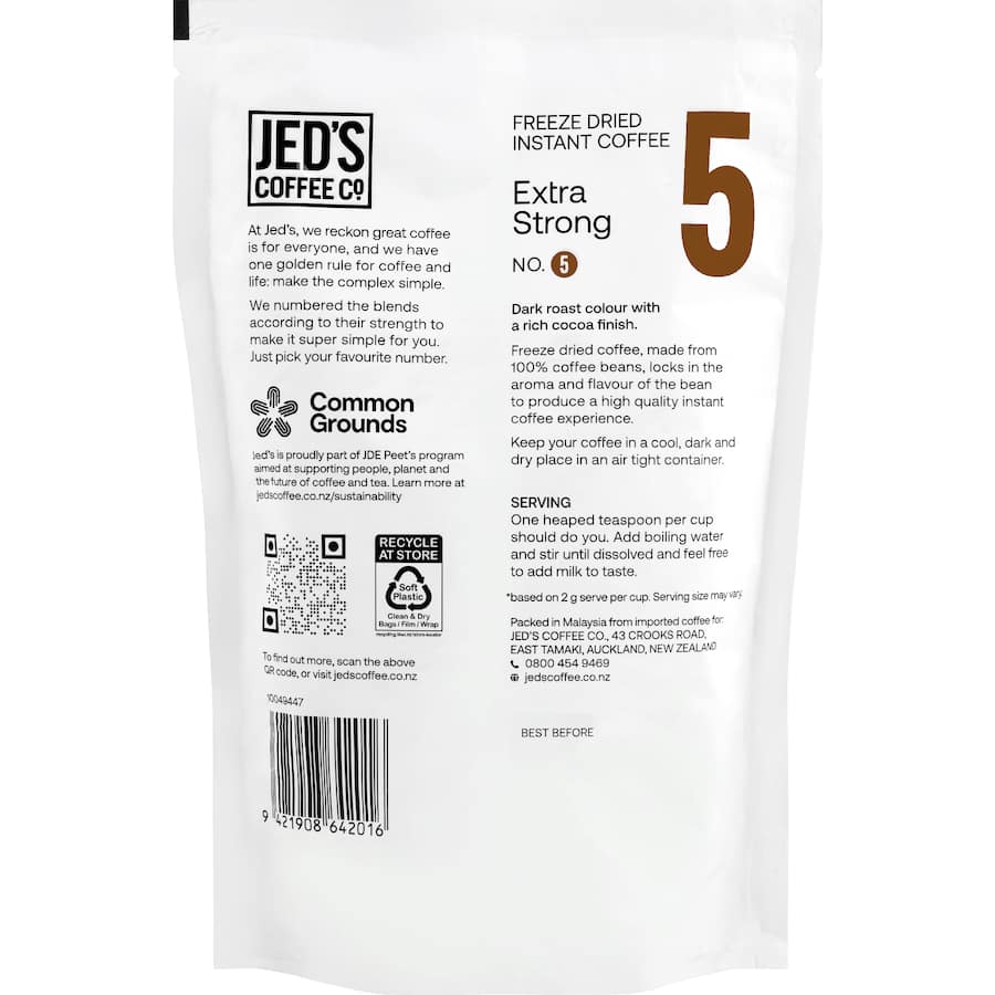 Jed's No. 5 Instant Coffee Freeze Dried Refill 160g