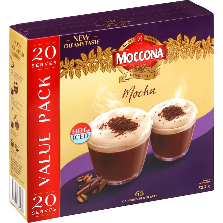 Moccona Coffee Sachets Velvety Mocha 20pack
