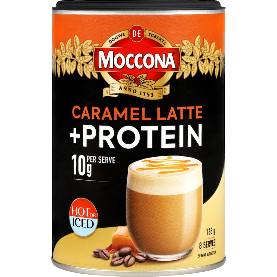 Moccona Protein Instant Coffee Classic Caramel Latte 168g