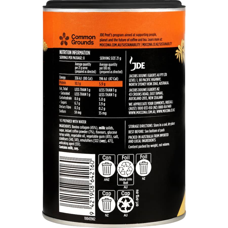Moccona Protein Instant Coffee Classic Caramel Latte 168g