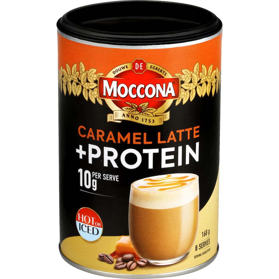 Moccona Protein Instant Coffee Classic Caramel Latte 168g