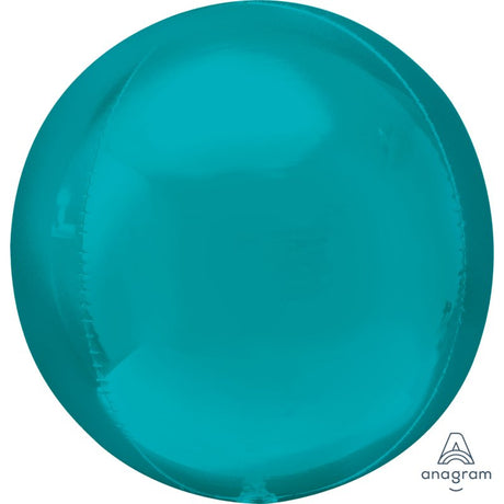 Aqua Orbz XL foil balloon (40cm) adds vibrant dimension to celebrations, perfect for parties and events.