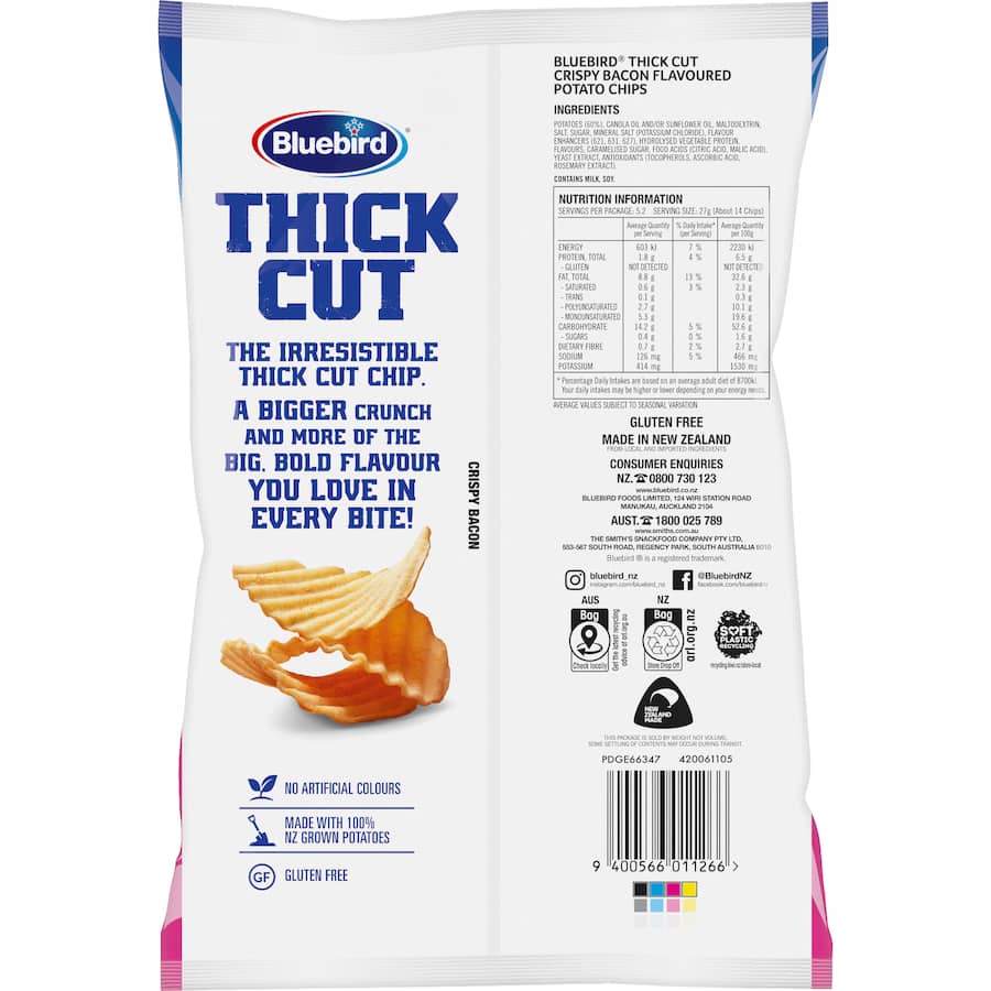 Bluebird Chips Bacon 140g
