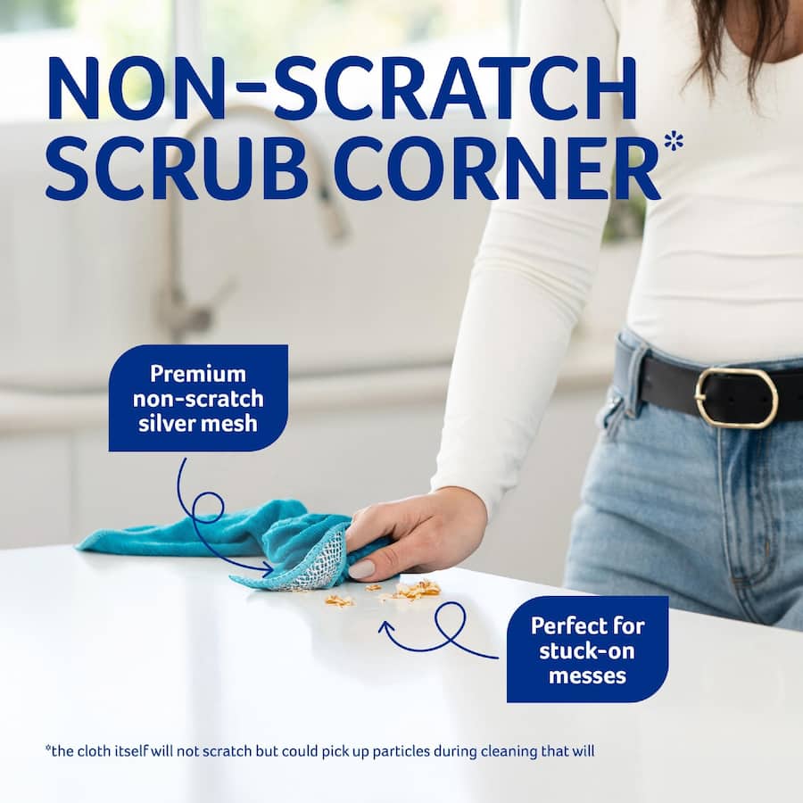 Chux Microfibre Cloth With Scrub Corner 2pack