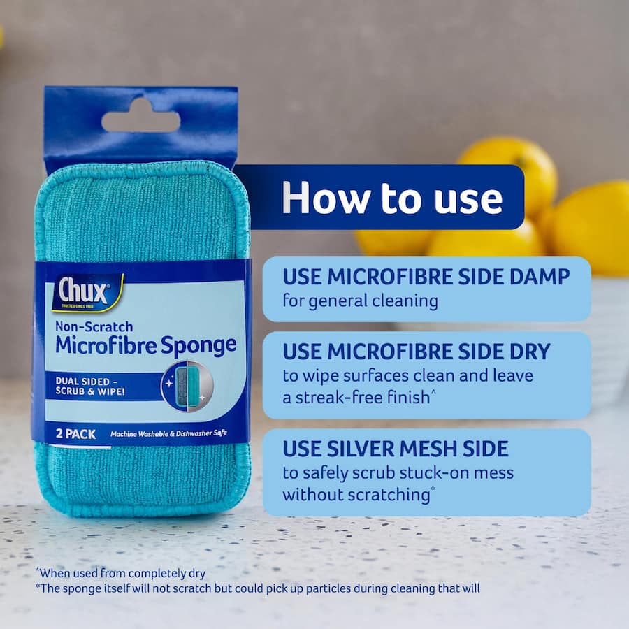 Chux Sponge Non-scratch Microfibre 2pack