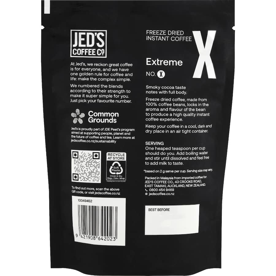Jed's X Instant Coffee Freeze Dried Refill 90g