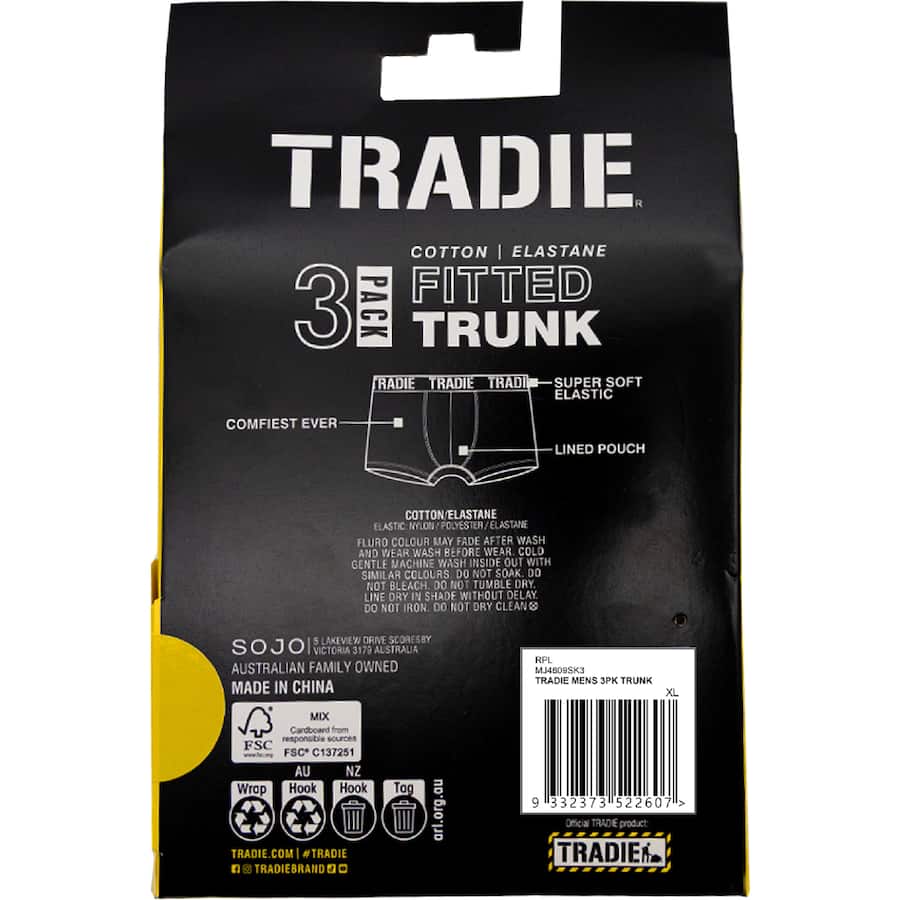 Tradie Trunks Mens Xl 3pack