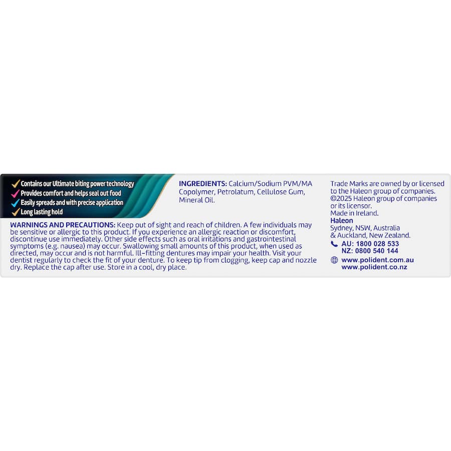 Polident Denture Adhesive Cream Ultimate All In One 40g