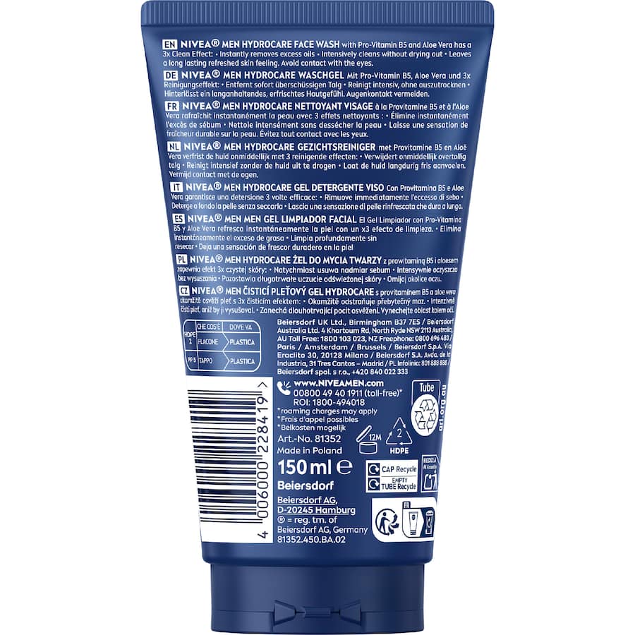 Nivea Men Hydrocare Face Wash Xxl 150mL