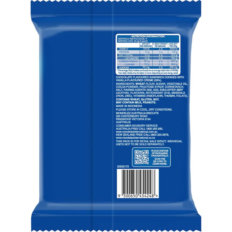 Oreo Biscuits Original Chocolate 9 pack 236g
