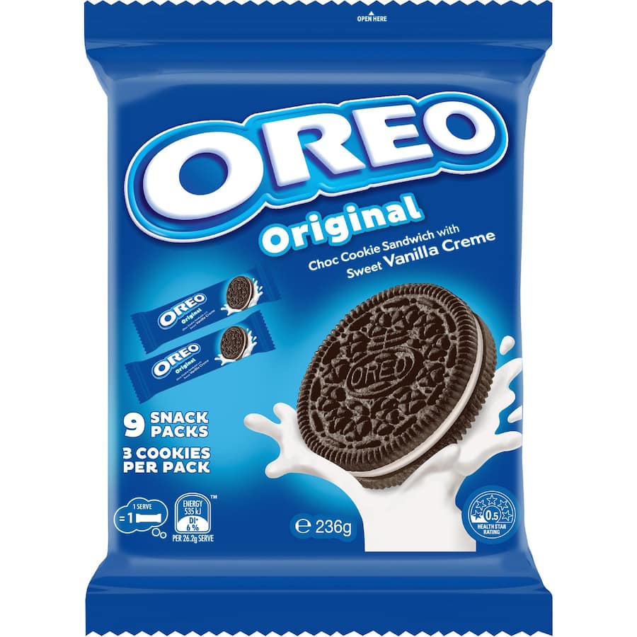 Oreo Biscuits Original Chocolate 9 pack 236g