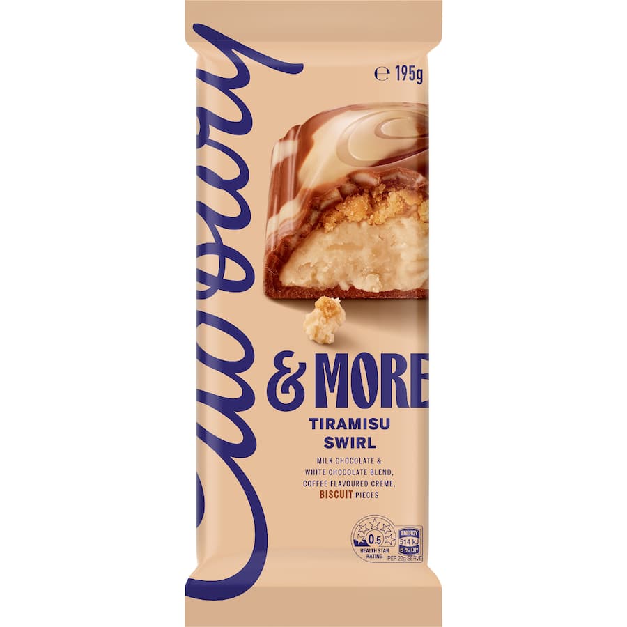 Cadbury & More Chocolate Block Tiramisu Swirl 195g