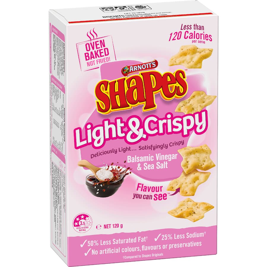 Shapes Light & Crispy Crackers Vinegar & Sea Salt 120g