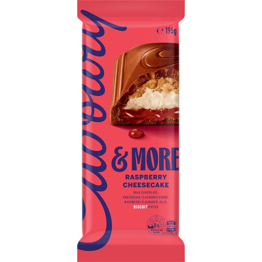 Cadbury & More Chocolate Block Cheesecake Raspberry 195g