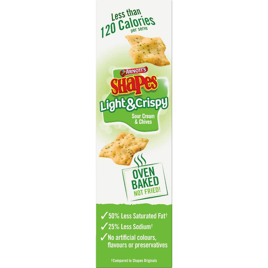 Shapes Light & Crispy Crackers Sour Cream & Chives 120g