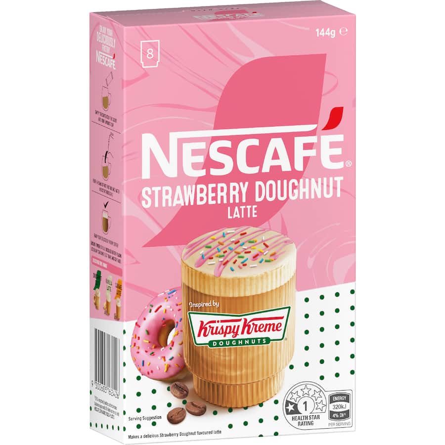 Nescafé Coffee Sachets Krispy Kreme Latte Strawberry 8pack