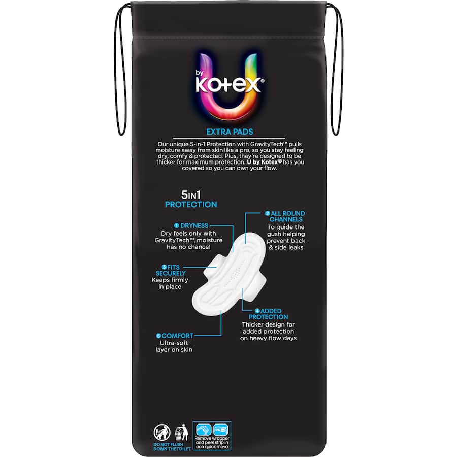 U By Kotex Pads Regular Extra With Wings 14pack