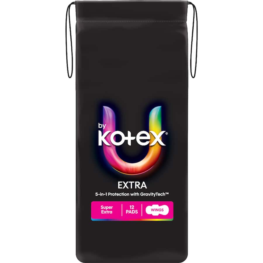 U By Kotex Pads Super Extra With Wings 12pack