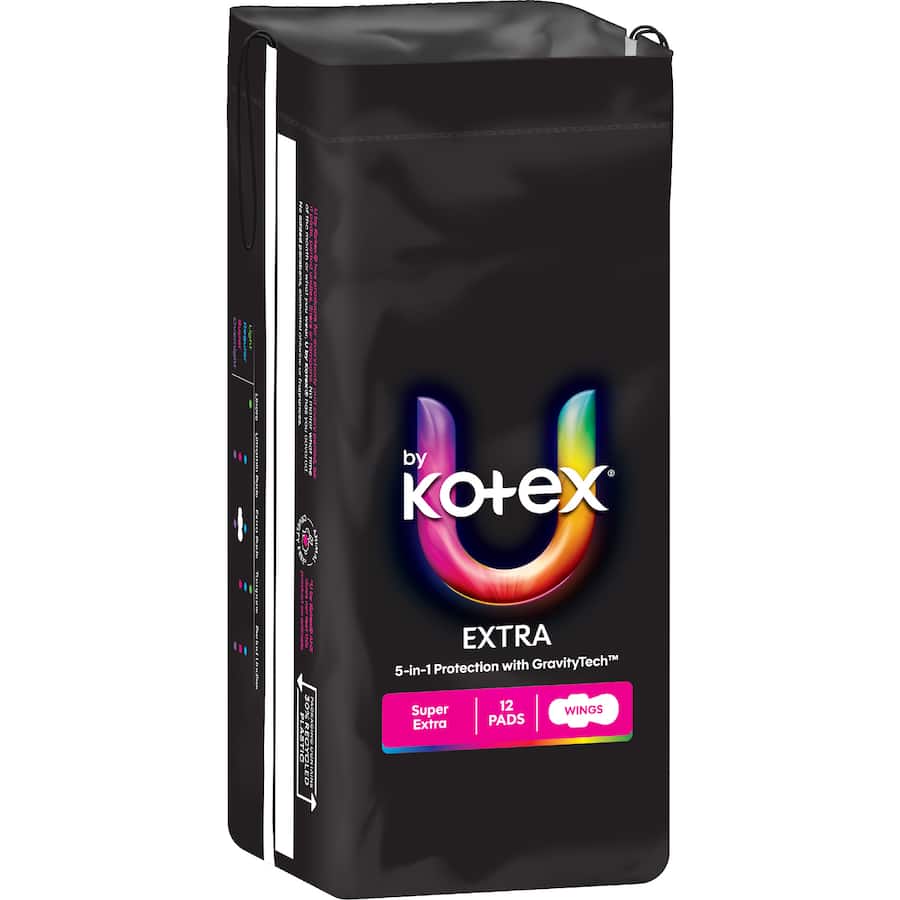 U By Kotex Pads Super Extra With Wings 12pack