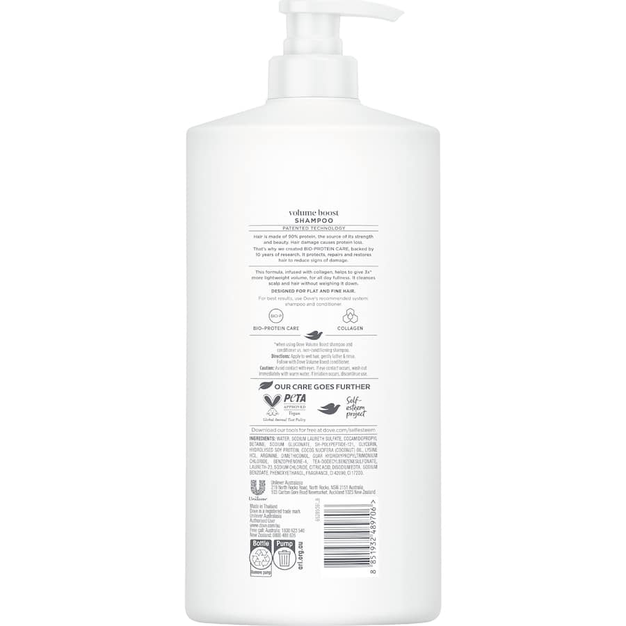 Dove Shampoo Volume Boost + Collagen 850mL