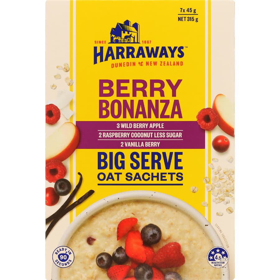 Harraways Big Serve Oat Sachets Berry Bonanza 315g