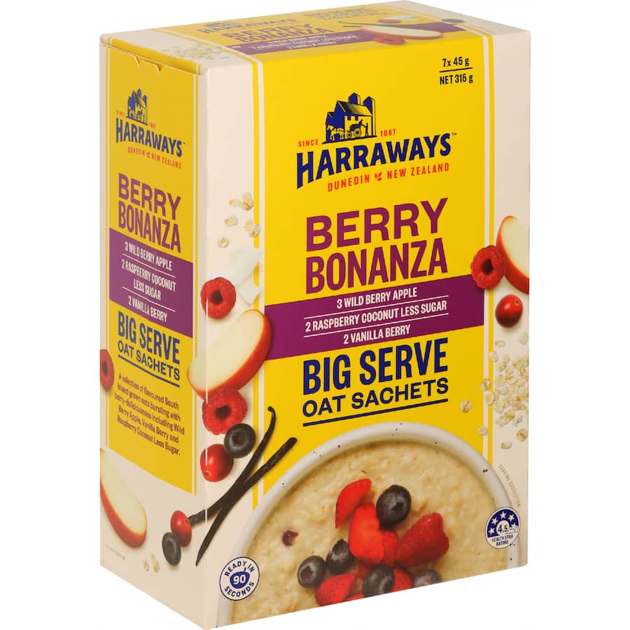 Harraways Big Serve Oat Sachets Berry Bonanza 315g