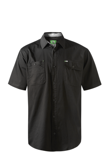 FXD, Cotton Stretch Work Shirt, SSH-1 (Each) - Black - Size: S