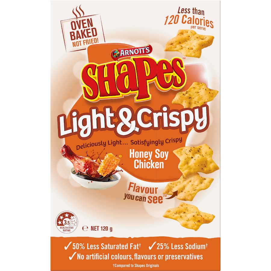 Shapes Light & Crispy Crackers Honey Soy Chicken 120g