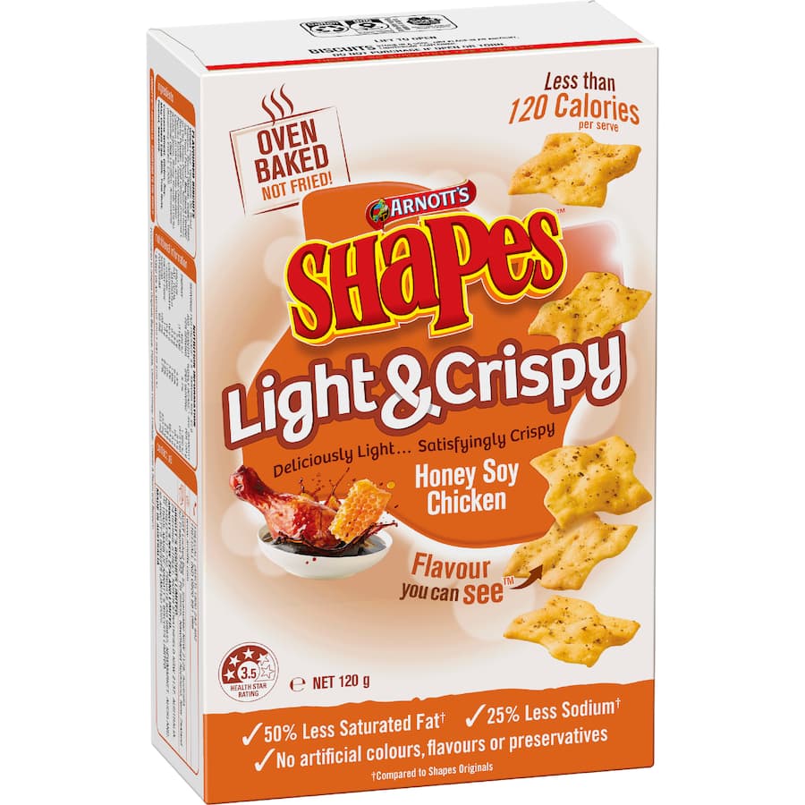 Shapes Light & Crispy Crackers Honey Soy Chicken 120g