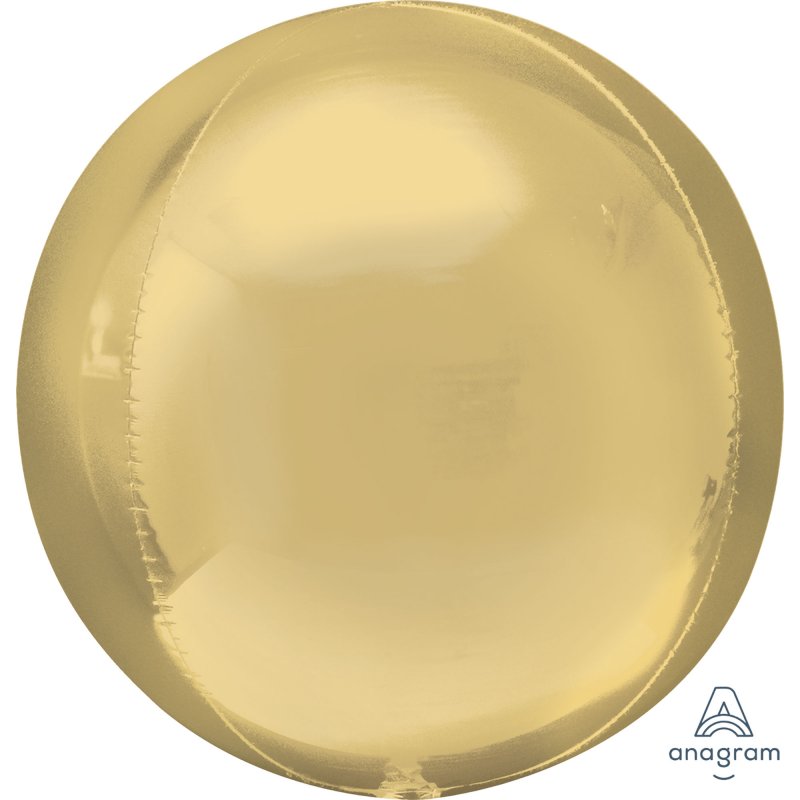 Self-sealing foil balloon in white gold, 38cm x 40cm, perfect for celebrations and events.