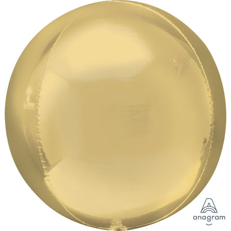 Self-sealing foil balloon in white gold, 38cm x 40cm, perfect for celebrations and events.